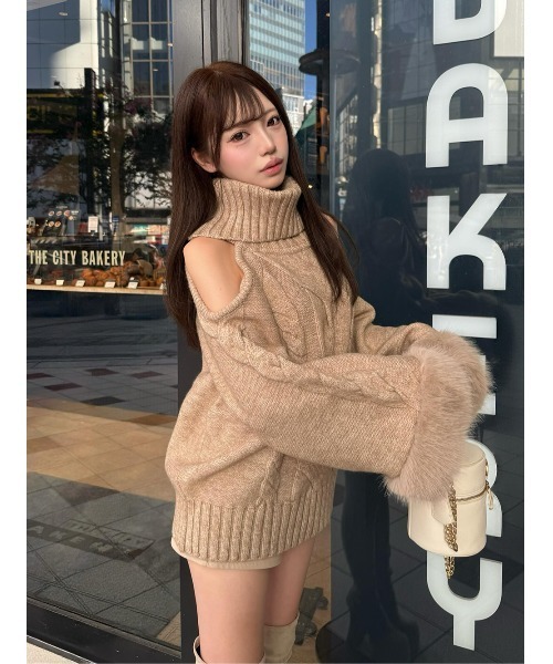 Darich（ダーリッチ） タートルネック ニット セーター オープン