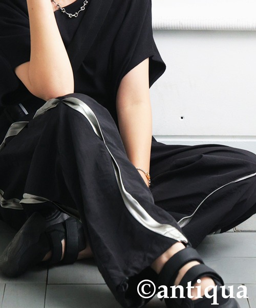 「antiqua」 イージーパンツ ONESIZE ブラック レディース_画像6