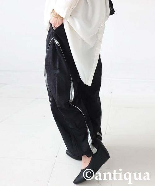 「antiqua」 イージーパンツ ONESIZE ブラック レディース_画像8