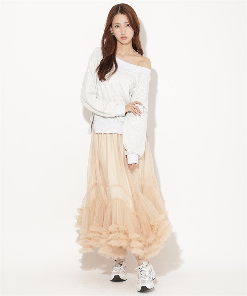 AND COUTURE（アンドクチュール） ロング スカート ボリュームフリル