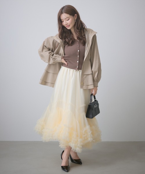 AND COUTURE（アンドクチュール） ロング スカート ボリュームフリル
