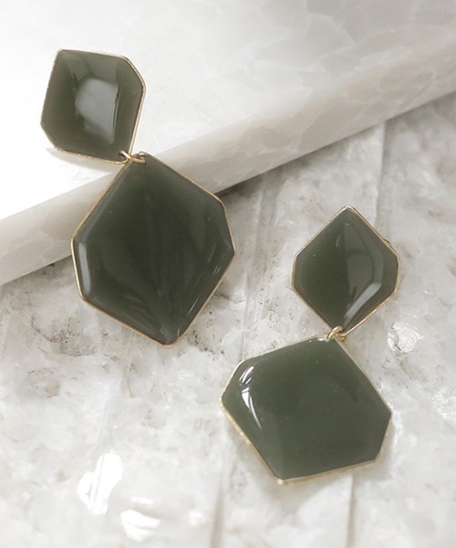 ANEMONE（アネモネ） ピアス ダブルヘキサゴンのつやつやピアス