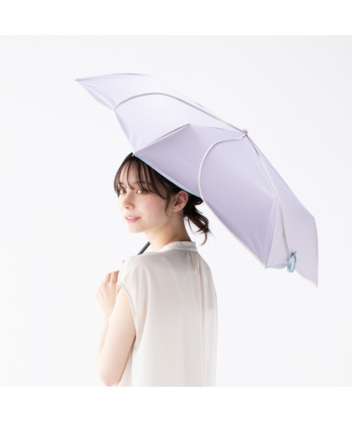 新品未使用✨ サンバリア　SUNBARRIER バイカラー　折りたたみ　日傘 遮光率・UVカット率99％生地使用】バイカラーパイピング 日傘