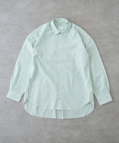 話題の人気 BRICK＆SONS シャツ リラックスバックプリーツシャツ「シー ウェア