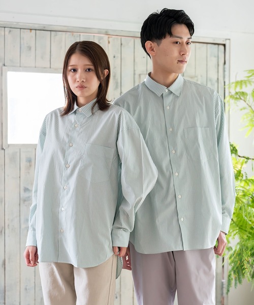 BRICK＆SONS シャツ リラックスバックプリーツシャツ「シー