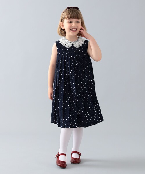 こども ビームス ワンピース セレモニー ドット プリーツドレス +