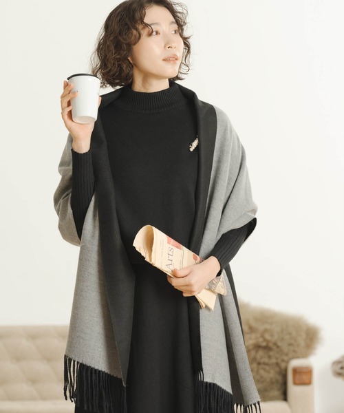 トキドキ マフラー ストール 優しい肌触りの配色リバーシブルマフラー