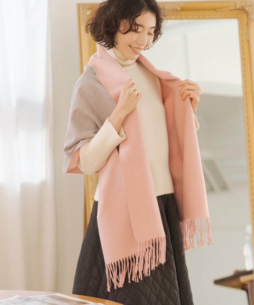 トキドキ マフラー ストール 優しい肌触りの配色リバーシブルマフラー