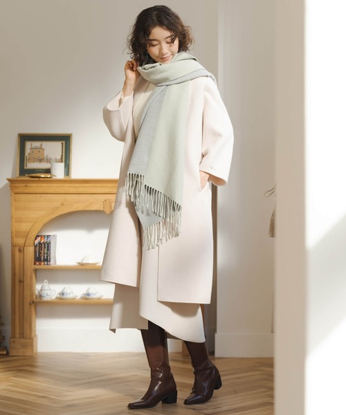 トキドキ マフラー ストール 優しい肌触りの配色リバーシブルマフラー