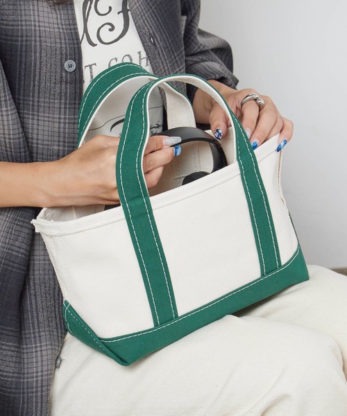 LLBean　ボート&トート　希少　ヴィンテージ　ホワイト×ダークグリーン L.L.Bean（エルエルビーン） トートバッグ ボート・アンド・トート