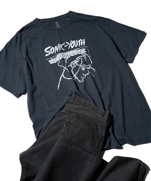 マイナースレット THRIFTY LOOK バンド Tシャツ TULTEX THRIFTY LOOK tシャツ / スリフティールック ”SONIC YOUTH” TEE