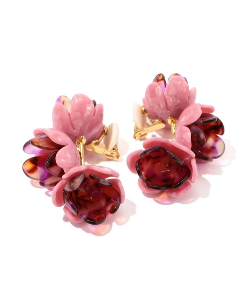 Lele Sadoughi イヤリング LELE SADOUGHI ROSE PETAL TRIPLE 