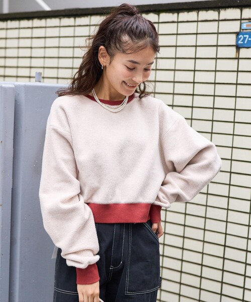 トレーナー スウェット リバーシブル 配色 裏毛スウェット レディース | FREAK'S STORE | 03
