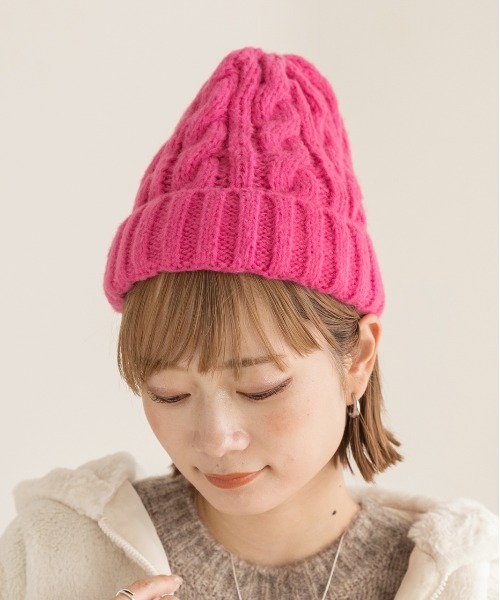 ad thie（アドティエ） ニット帽 ニットキャップ カラフル ケーブル