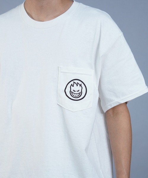 ★国内発送*HUF×SPITFIRE*新作*ロゴ刺繍Tシャツ/WHITE★ HUF - ハフ×スピットファイヤ ビッグプリントTシャツ HUF