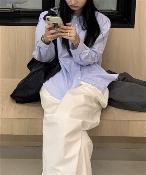 FREE STYLISTS ブラウス シャツ バンドカラーシャツ レディース