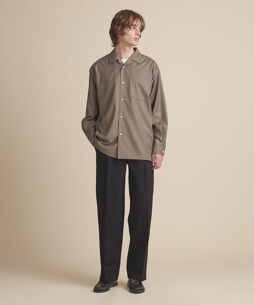 UNITED ARROWS シャツ 「ZOZO限定」ドレープ オープンカラー