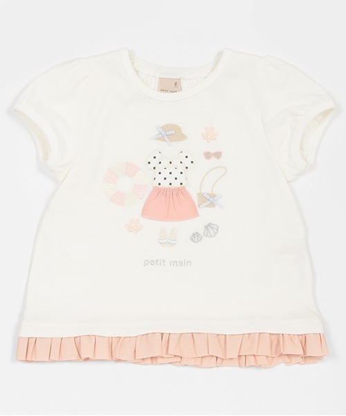 petit main tシャツ 「接触冷感/リンク」ビーチモチーフ半袖T キッズ 
