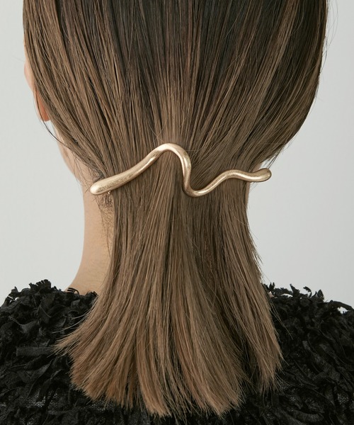 GOLDY（ゴールディ） ヘアクリップ ワイド ウェーブ メタル バレッタ