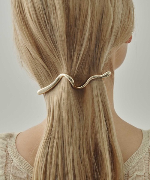 GOLDY（ゴールディ） ヘアクリップ ワイド ウェーブ メタル バレッタ