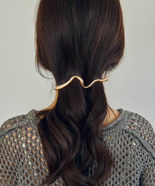 GOLDY（ゴールディ） ヘアクリップ ワイド ウェーブ メタル バレッタ