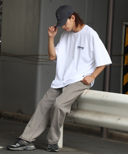 THRASHER グレー Tシャツ バックプリント THRASHER スラッシャー 半袖 Tシャツ メンズ バックプリント