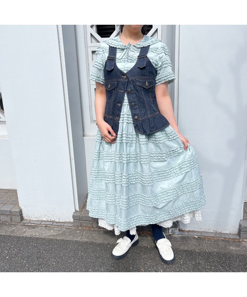 ピンクハウス10段フリル ワンピース カットソーセット ピンクハウス10段フリル ワンピース カットソーセット
