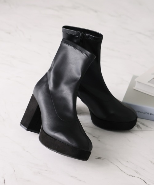 VIVIAN（ヴィヴィアン） ブーツ スクエアトゥ厚底プラットフォーム