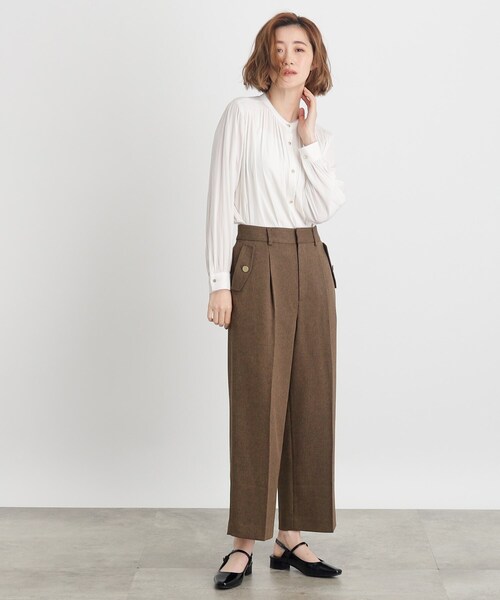 grove パンツ フラップポケットワイドパンツ レディース
