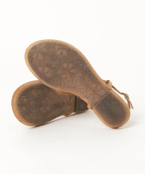 【美品】kiwi ビジュー付きベージュフラットサンダル KIWI 「KIWI」 ビジューフラットサンダル 36 ブラウン