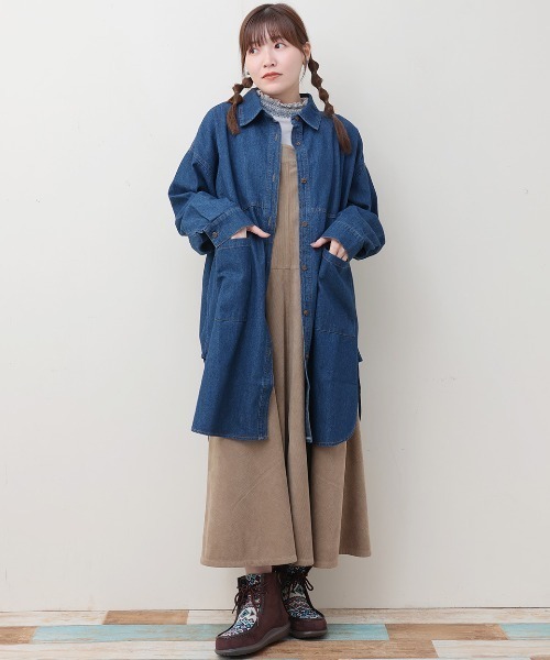 ブラウス シャツ デニムチュニックシャツ「大きいサイズ」 レディース チチカカ ブラウス シャツ デニムチュニックシャツ「大きい