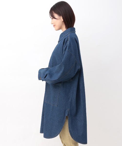 ブラウス シャツ デニムチュニックシャツ「大きいサイズ」 レディース チチカカ ブラウス シャツ デニムチュニックシャツ「大きい