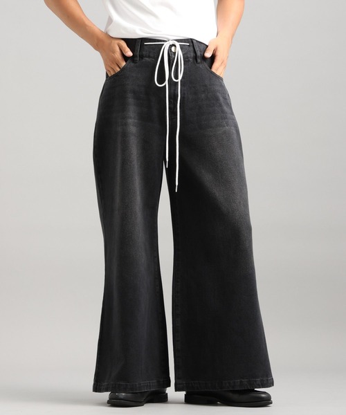 LURAKU ジーンズ 「LURAKU」Drawstring Washed Baggy Jeans