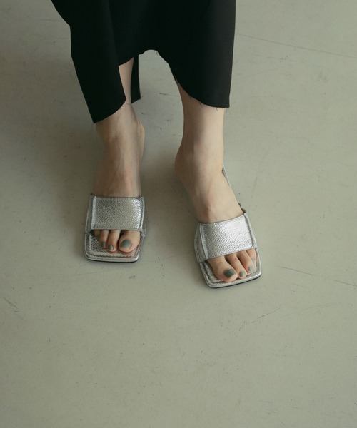 anuke サンダル Square Ecoleather Sandals レディース