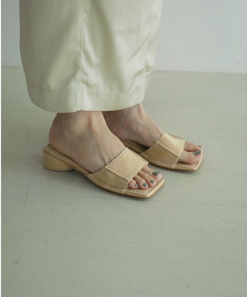 anuke サンダル Square Ecoleather Sandals レディース