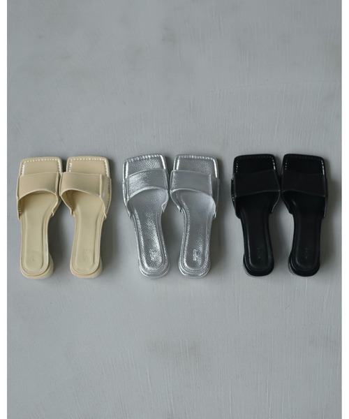 anuke 新作サンダル anuke サンダル Square Ecoleather Sandals レディース