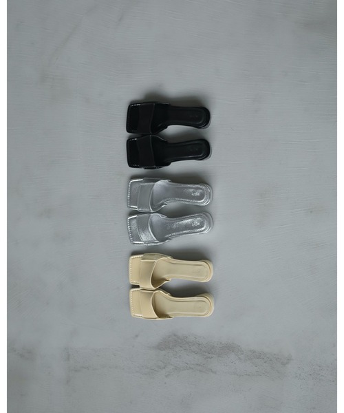 anuke サンダル Square Ecoleather Sandals レディース