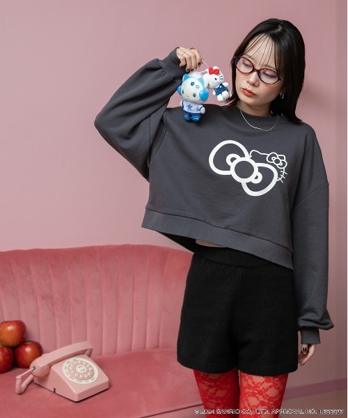 【HELLO KITTY】スウェットプルオーバー　スナイデルホーム　ピンク HELLO KITTY】スウェットプルオーバー(カットソー＆Tシャツ