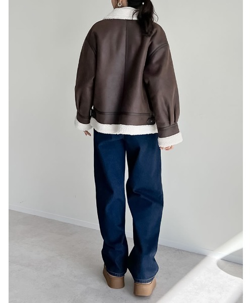 【美品】CUSTOM CULTURE 裏総ボア フェイクレザームートンコート CUSTOM CULTURE 裏総ボア フェイクレザームートンコート