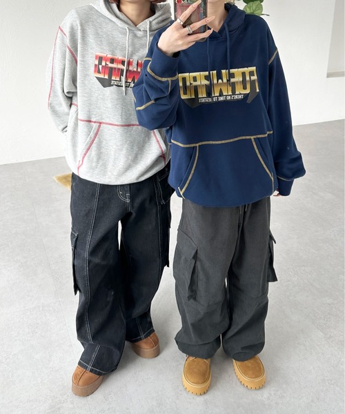 パーカー 配色ステッチパーカー メンズ レディース : ZOZOTOWN Yahoo