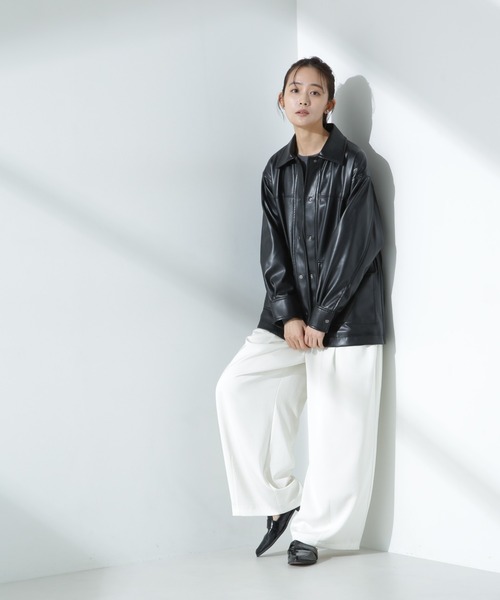 NANO universe（ナノ・ユニバース） ブルゾン アウター フェイクレザー