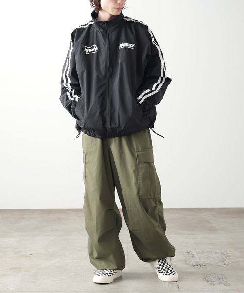 SUGGESTION ナイロンジャケット SUGGESTION/サジェッション 袖ライン