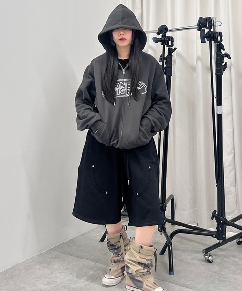 パーカー MONDAY NIGHTダブルZIPパーカー レディース メンズ