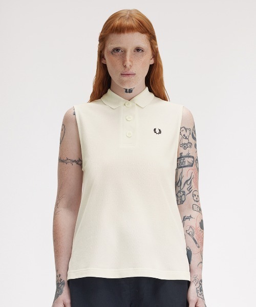 FRED PERRY 別注 ノースリーブ ポロシャツ Sleeveless Pique Shirt／ノースリーブポロシャツ（ポロシャツ