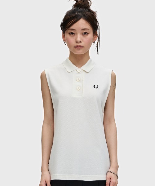 「FRED PERRY」 半袖ポロシャツ 10 ホワイト レディース FRED PERRY 「FRED PERRY」 半袖ポロシャツ 10 ホワイト
