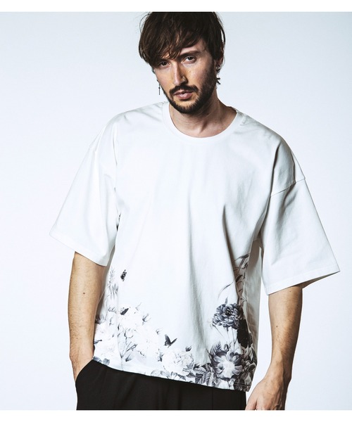 NO ID.（ノーアイディー） tシャツ 「NO ID.」FLOWER Print Big T