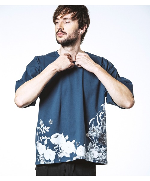 NO ID. tシャツ FLOWERプリントトBIG-Tシャツ メンズ : ZOZOTOWN