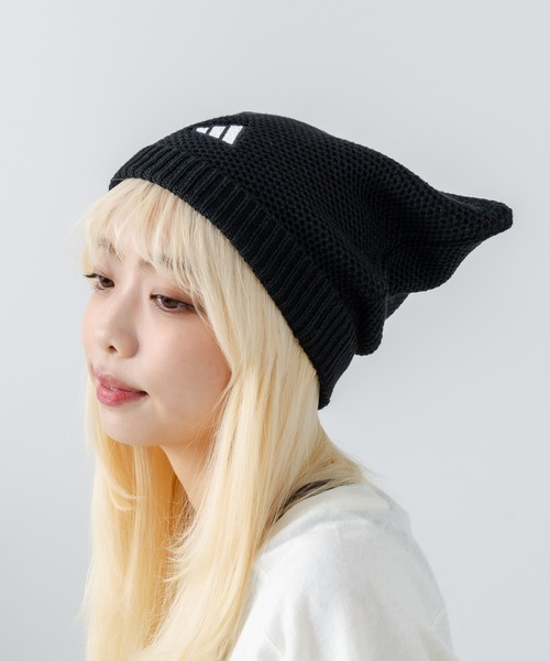 アディダス ニットキャップ スクエア ニット帽 猫耳 レディース adidas アディダス ニットキャップ スクエア ニット帽 猫耳