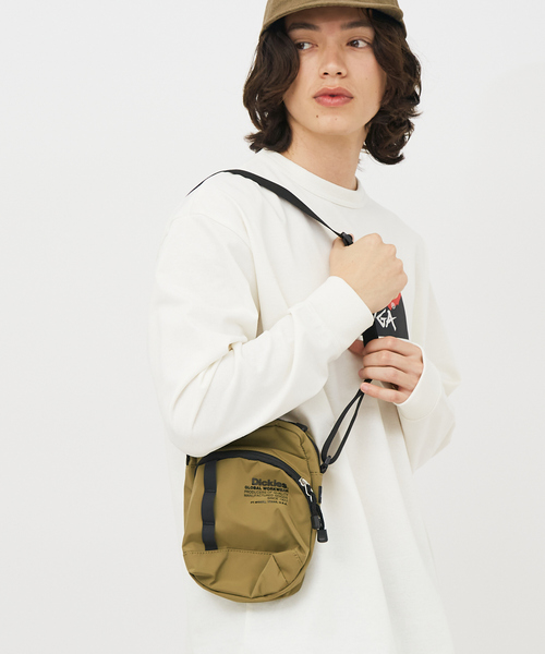 Dickies ベージュ ショルダーバッグ　ぽん Dickies メール便限定 ショルダーバッグ EMB ドローストリング