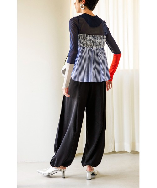 OMMO スラックス パンツ IRREGULAR PATTERN PT レディース